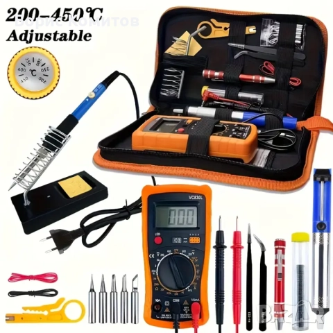 Комплект за Електрически Поялник 19 части, 60W, Регулируема Температура от 180-450°