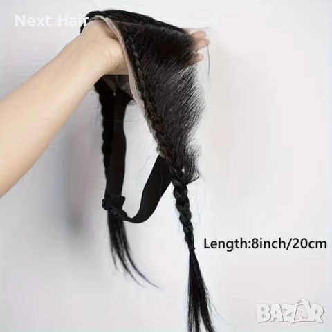 Черно тупе естествен косъм плитки, снимка 7 - Аксесоари за коса - 52897796