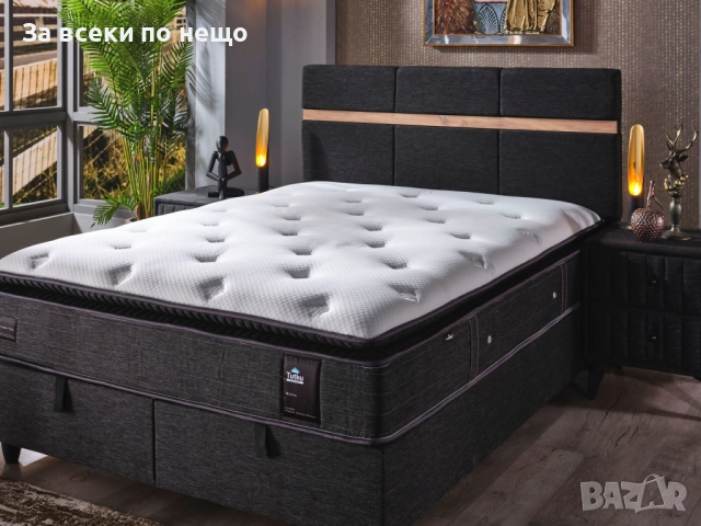 Тапицирано легло ROMA 160/200 с матрак, антрацит Код P1301, снимка 4 - Спални и легла - 51947270