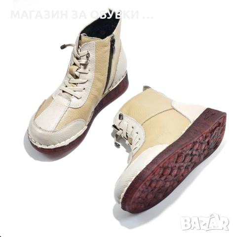 ДАМСКИ БОТИ ОТ ЕСТЕСТВЕНА КОЖА - код: Е18063, снимка 3 - Дамски боти - 52142400