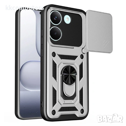 Калъф за Xiaomi Poco X8 Pro 5G с Капаче за Камера и Стойка - PC+TPU, Военна защита, 7 цвята, снимка 6 - Калъфи, кейсове - 54124945