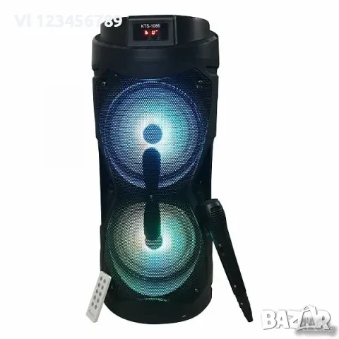Караоке тонколона 2х6,5”, модел KTS-1086 с FM тунер, дистанционно,BLUETOOTH, снимка 2 - Bluetooth тонколони - 50752491