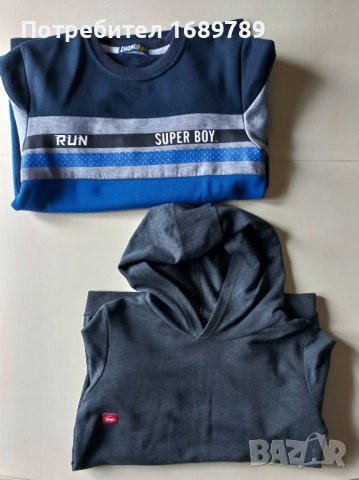 Лот от детски сив суичър LC Waikiki и ватирана блуза за 11-12 г