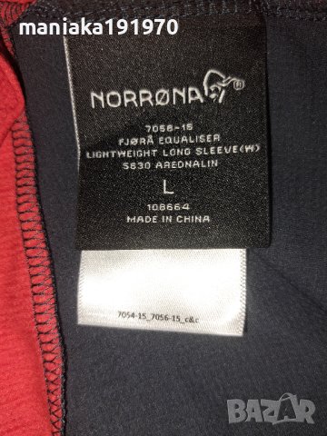 РЕЗЕРВИРАНА Norrona W Fjora Equalizer Lightweight Long Sleeve - Arednalin (L) дамска спортна блуза, снимка 8 - Спортни екипи - 42122009
