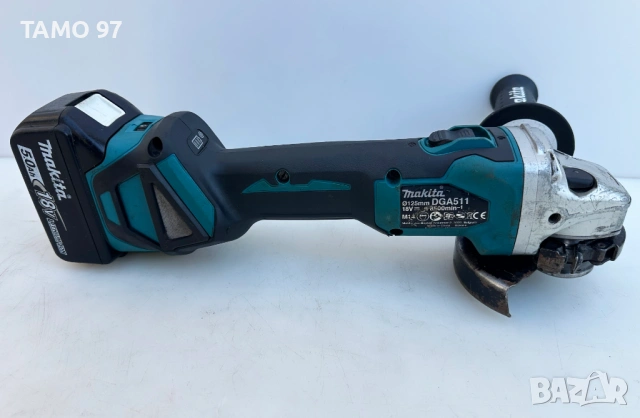Makita DGA511 - Безчетков ъглошлайф с потенциометър 2x18V 5.0Ah, снимка 4 - Ъглошлайфи - 53226255