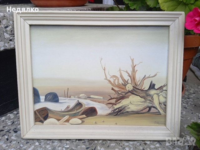 Стари картини,2бр,Георги Цигуларов,масло, снимка 2 - Други ценни предмети - 36760329