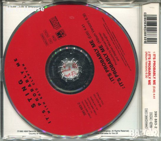 Sting -Its Probably me, снимка 2 - CD дискове - 34483410