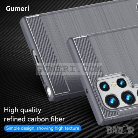 Samsung Galaxy S22 Ultra 5G Противоударен Силиконов Гръб - Карбон, снимка 11 - Калъфи, кейсове - 36850504