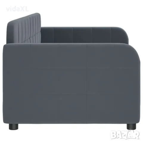 vidaXL Кушетка, тъмносива, 80x200 см, кадифе, снимка 4 - Спални и легла - 56147267