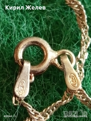 Нежно финно сребърно синджирче майсторска ръчна изработка 51803, снимка 7 - Колиета, медальони, синджири - 53993069