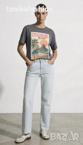 Широка тениска с щампа, снимка 2 - Тениски - 53975068