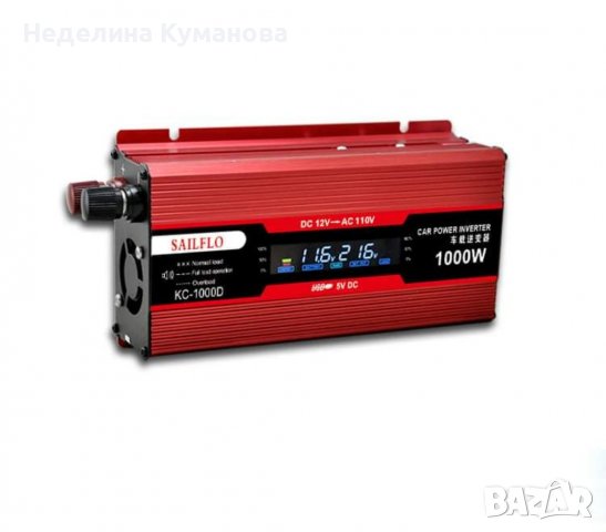 Инвертор с дисплей 12-220V 1000W, снимка 4 - Друга електроника - 37693604