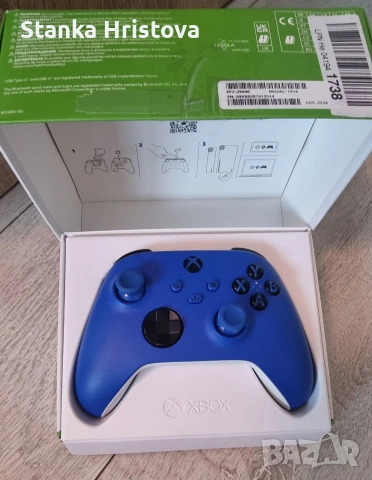 Безжичен контролер за XBOX Shock Blue., снимка 3 - Аксесоари - 54266976