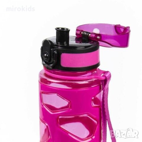Шише за вода с флип капачка 500 мл Розово, снимка 3 - Термоси - 37116128