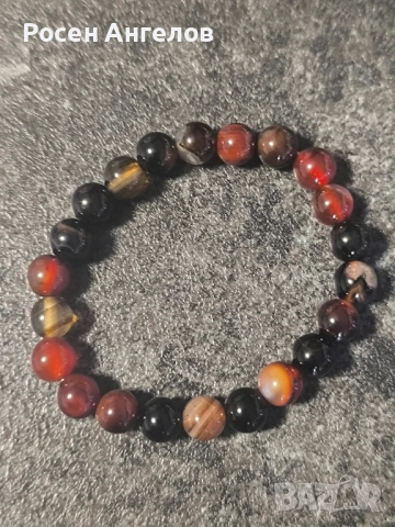 Гривни Естествен Ахат 6мм, снимка 3 - Гривни - 52198479