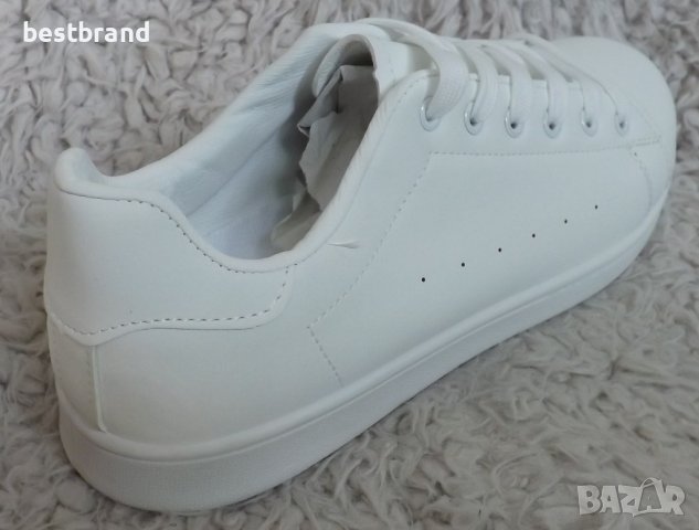 Кецове, бели, еко кожа, код 776/39, снимка 6 - Маратонки - 42689277