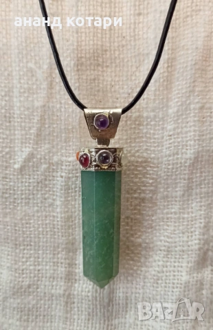 Индийски медальони с естествени камъни-7 чакри и други, снимка 4 - Колиета, медальони, синджири - 53157874