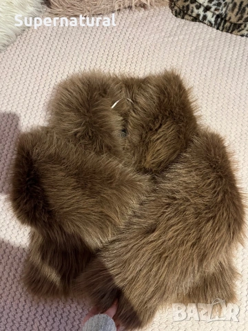 Пухено късо палто