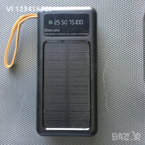 10 000 mAh Соларна батерия с LED диспей - Power Bank KLGO KP-97 с 4 вградени кабела, снимка 3 - Външни батерии - 42563008