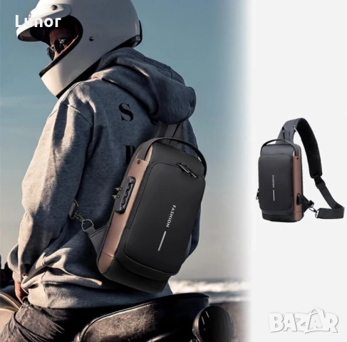 Водоустойчива чанта с USB зареждане и защита против кражба, снимка 2 - Чанти - 51354040