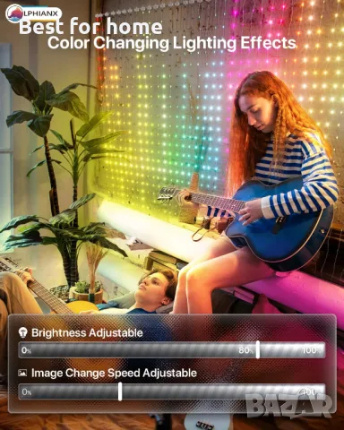 Светлина завеса с Wifi 540LEDs 1.50 x 2 м - програмируема Lphianx, снимка 9 - Лед осветление - 48352107