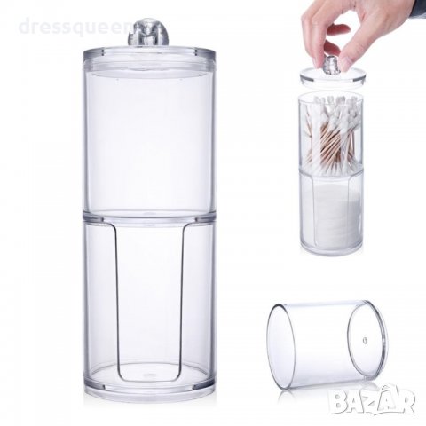 1918 Прозрачен Органайзер за Клечки за Уши и Памучни Тампони, снимка 6 - Други - 37357088