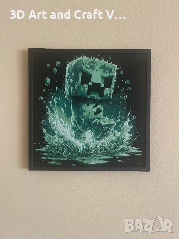 Релефна картина Minecraft Creeper 🟩, снимка 2 - Картини - 51004240