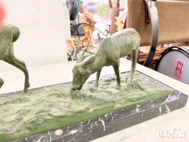Бронзова композиция / скулптура на елен с кошути. №7814, снимка 10 - Антикварни и старинни предмети - 53042419