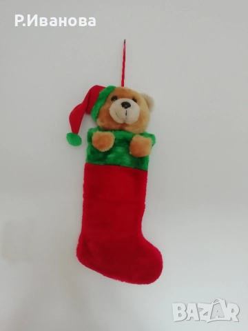 Оригинален коледен ботуш за украса и декорация