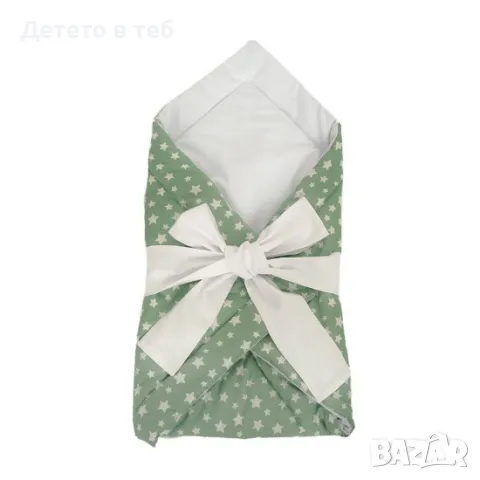 Порт бебе мента звезди с бял полар - 75/75, снимка 1