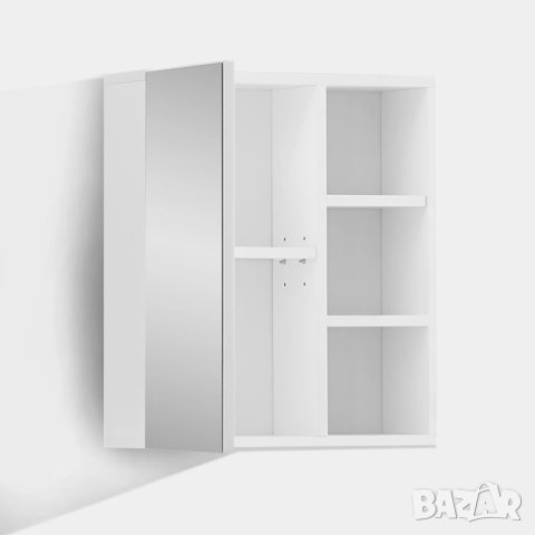 Шкаф за баня с огледало CLIPOP WFBS-BC-D0181WH / WFBS-BC-0117WH, снимка 4 - Шкафове - 42412228