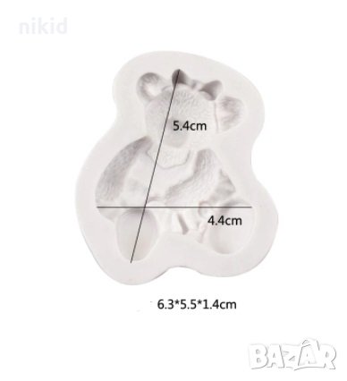 Мече в рокля силиконов молд форма фондан шоколад гипс смола, снимка 2 - Форми - 31957227