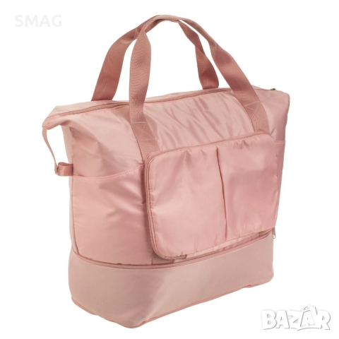 Сгъваема пътна чанта сак, розова с отделения, 42 л._1239402, снимка 2 - Сакове - 52277961