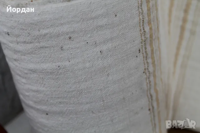 Ръчно тъкан ленен плат за кърпи , снимка 5 - Платове и дамаски - 50223782