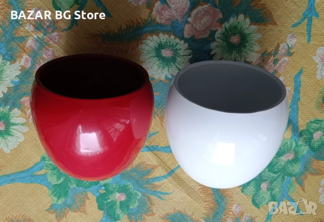 Комплект керамични саксии за цветя. Нови., снимка 2 - Саксии и кашпи - 53940604