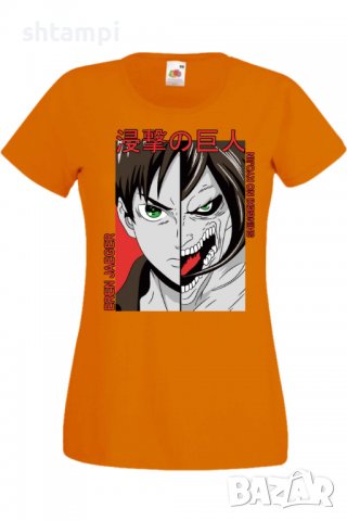Дамска тениска Attack on Titan Eren Jaeger 01,Анимация,игра,Празник,Повод., снимка 8 - Тениски - 38047866