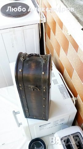 Стара дървена кутия за бутилка с месингов обков., снимка 8 - Антикварни и старинни предмети - 37628184