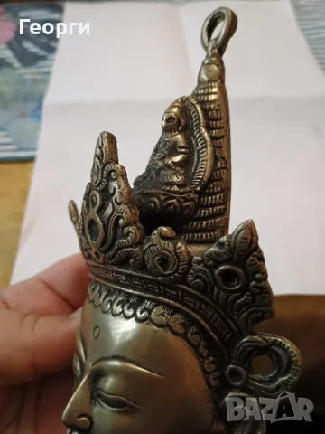 Бронзова маска Тара, снимка 5 - Антикварни и старинни предмети - 50099307