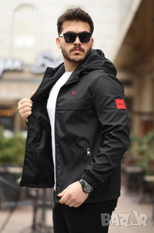 Hugo Boss Нова Черна Мъжка Ветровка Хюго Бос , снимка 2 - Спортни дрехи, екипи - 54195897