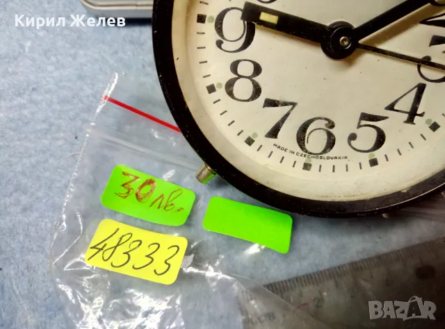 PRIM MADE in CZECHOSLOVAKIA Стар КОЛЕКЦИОНЕРСКИ ЧЕШКИ МЕХАНИЧЕН БУДИЛНИК МЕРА-ПОЛТИК 48333, снимка 14 - Антикварни и старинни предмети - 47656782