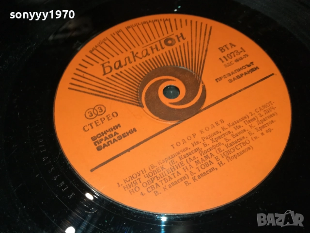 ТОДОР КОЛЕВ-ДВЕ КУЛТОВИ ПЛОЧИ ОТ ЕДНО ВРЕМЕ 2911251836, снимка 14 - Грамофонни плочи - 52585858