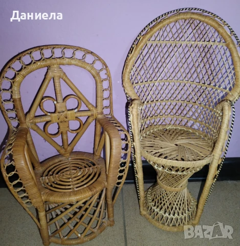 Фотьойл (стол) от ратан за кукли или декорация