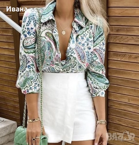 Риза от сатен ZARA, снимка 2 - Ризи - 53173805
