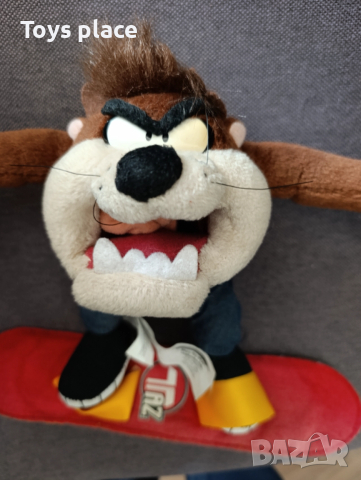 Винтидж плюшена играчка за сноуборд Taz Looney Tunes, снимка 3 - Плюшени играчки - 52501411