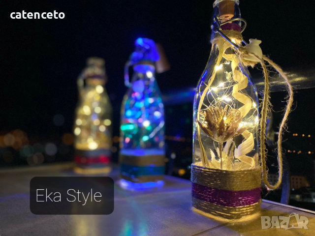 ЛЕД бутилка с декорация, снимка 3 - Декорация за дома - 36547900