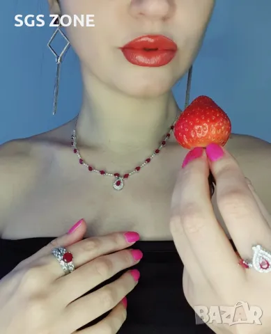 Коктейлни Сребърни Обеци от Тайланд👑, снимка 2 - Обеци - 49891669