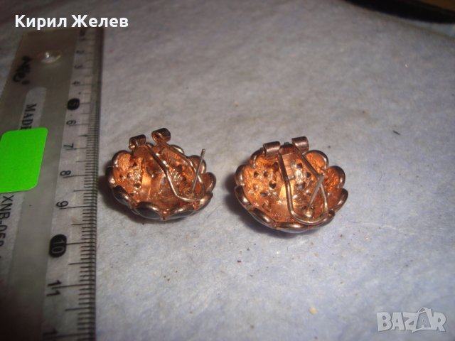 ПОЗЛАТЕНИ КРИСТАЛНИ с ЕМАЙЛ-ЛАК ФЛОРАЛНИ МОДНИ АРТ ОБЕЦИ 4196, снимка 2 - Обеци - 36631714