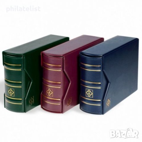 Leuchtturm албум за 100 FDC плика - дълъг формат с касета / кутия , син