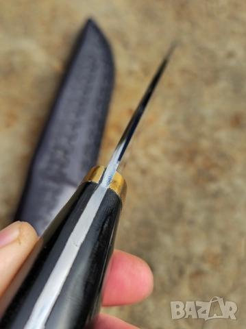 Ръчно изработен нож Черен Текстолит, снимка 8 - Ножове - 52323092