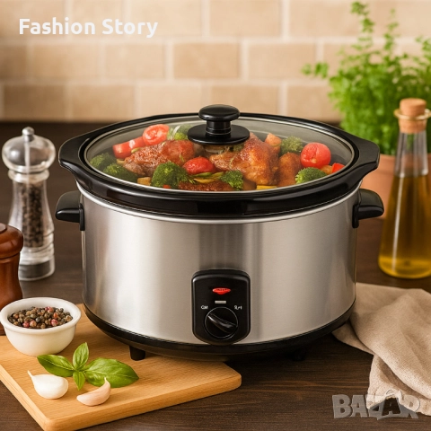 Slow Cooker тенджера Royalty Line SLC1012/SLC1013 – спестява време, съхранява вкуса, снимка 2 - Съдове за готвене - 51864560